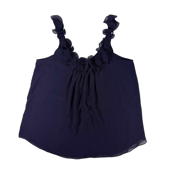 Rebecca Taylor Purple Sheer Floral Tank Top Women’s 6 Layered Flowy Blouse - Picture 2 of 8